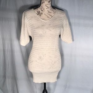 Van Heusen sparkly cream short sleeve sweater